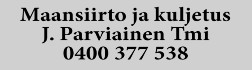 Maansiirto ja Kuljetus J. Parviainen Tmi logo