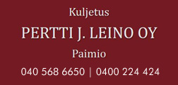 Kuljetus Pertti J. Leino Oy logo